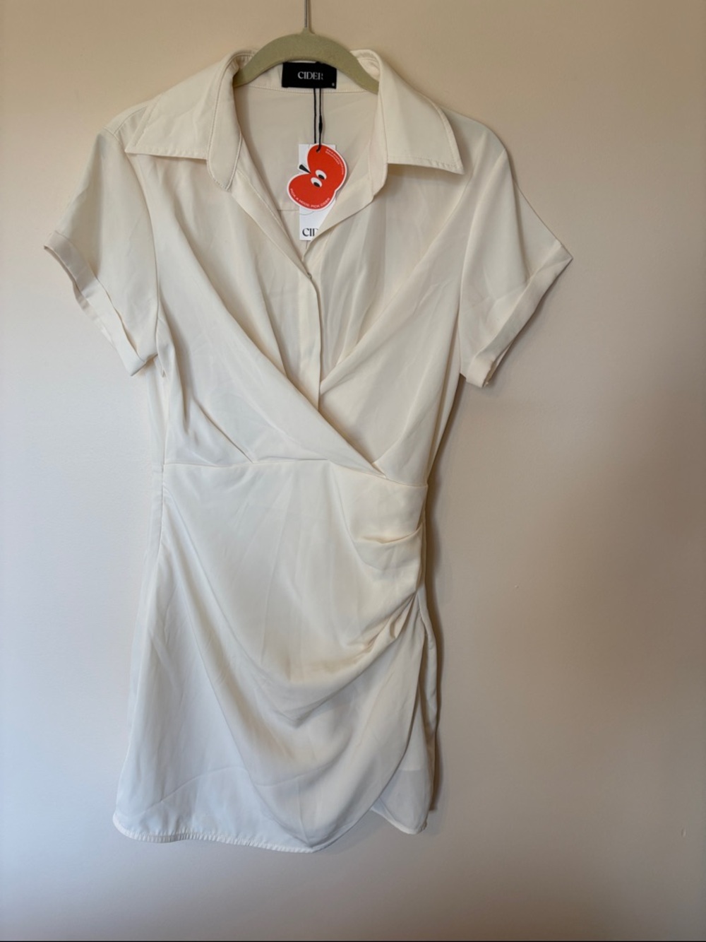 Cider Cream Mini Wrap Dress